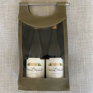 Suede Leather Wine Tote